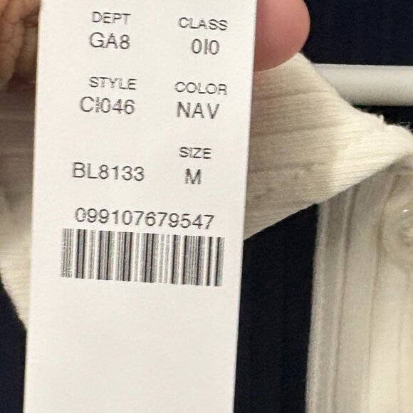 J.Crew Premium Rib Short-Sleeve Polo Shirt Navy Cotton Blend New Size Medium - Picture 6 of 7